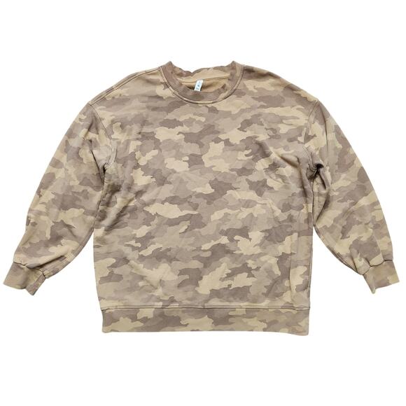 Lululemon Perfectly Oversized Crew Sweatshirt Camo Beige Size 8 - Picture 1 of 5